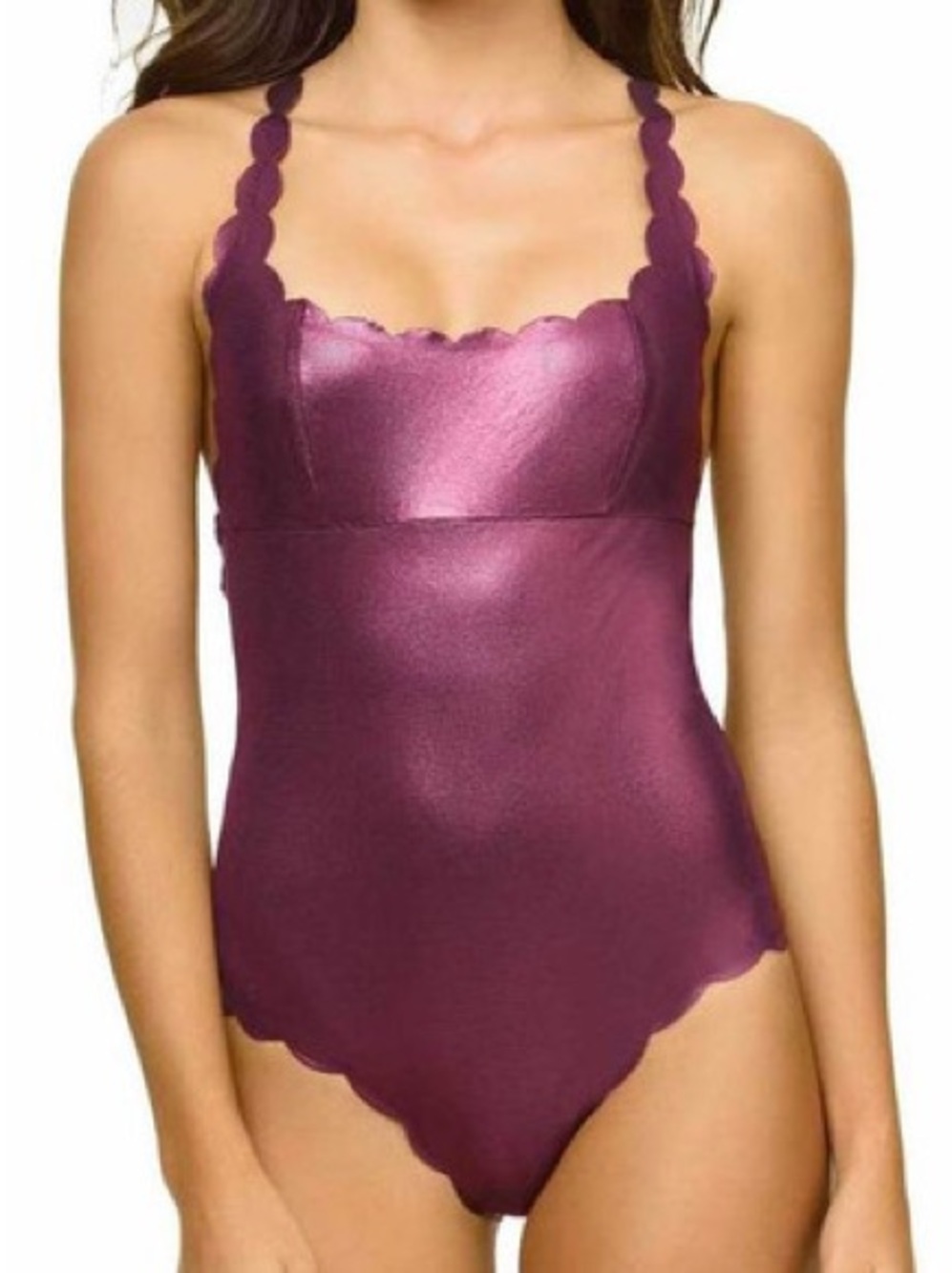 PilyQ Plume Black Reversible Wave Gwen Metallic One Piece Swimsuit NWT Large - Picture 2 of 10